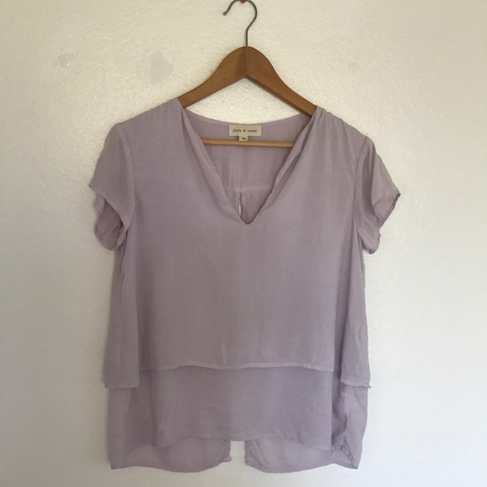 Anthropologie Cloth & Stone Split Back Top